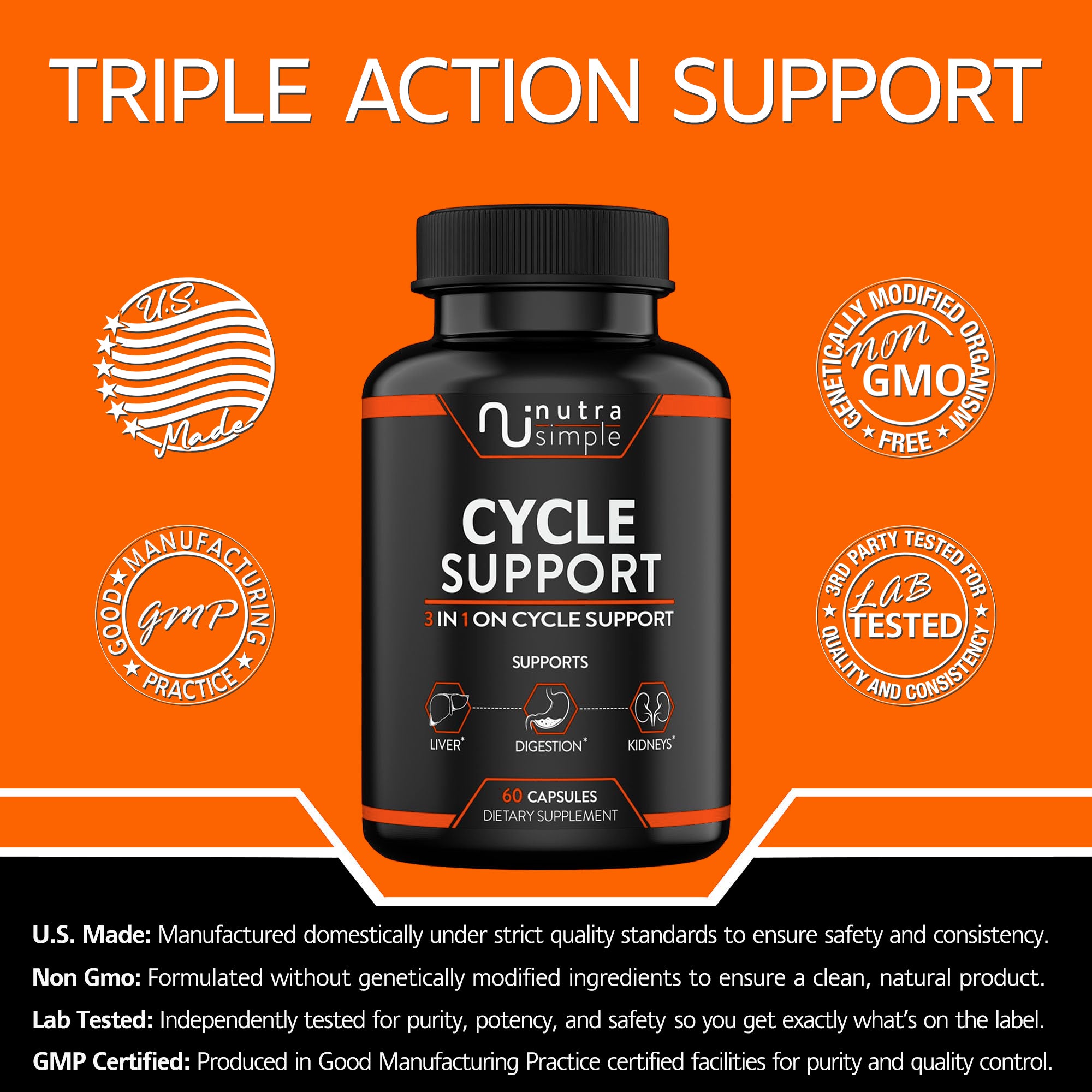 Cycle Support – Liver Detox, Gut & Kidney Cleanse with Milk Thistle