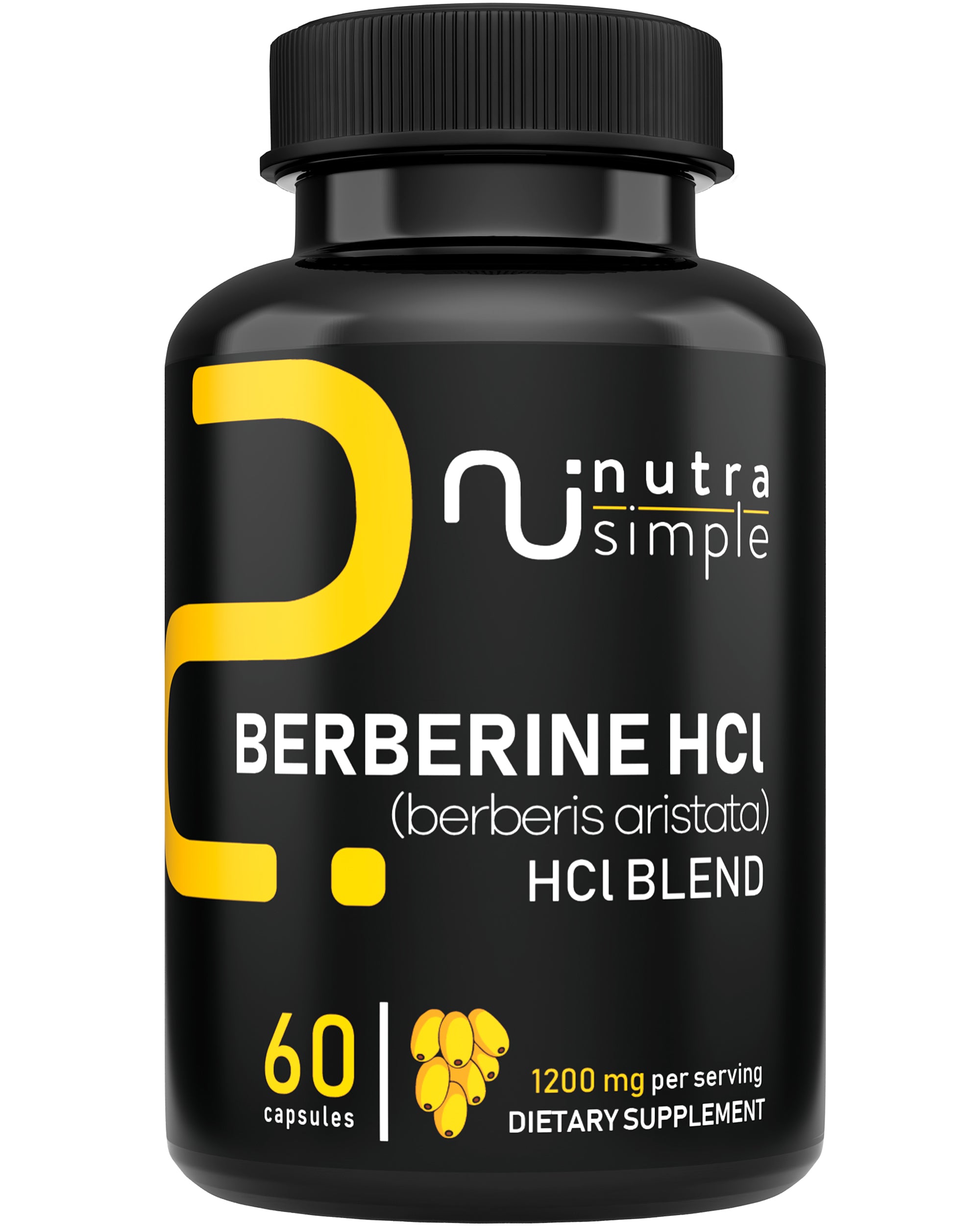 Berberine HCL 1200mg - 60 Capsules
