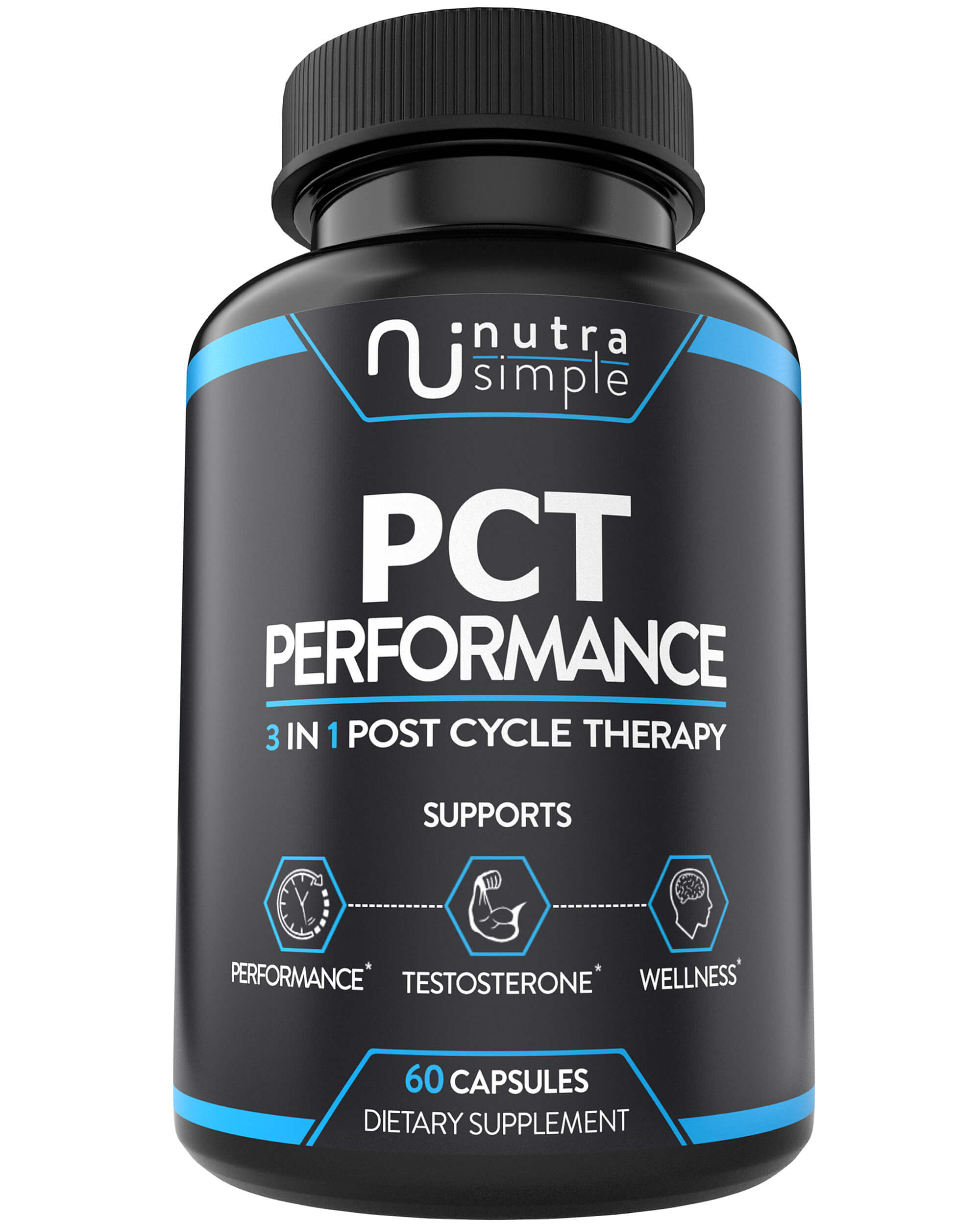 PCT Supplement For Men, 3-in-1 Post Cycle Support - 60 Capsules
